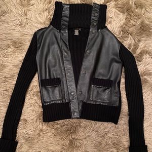 BCBG MAX AZRIA Wool/Leather Jacket